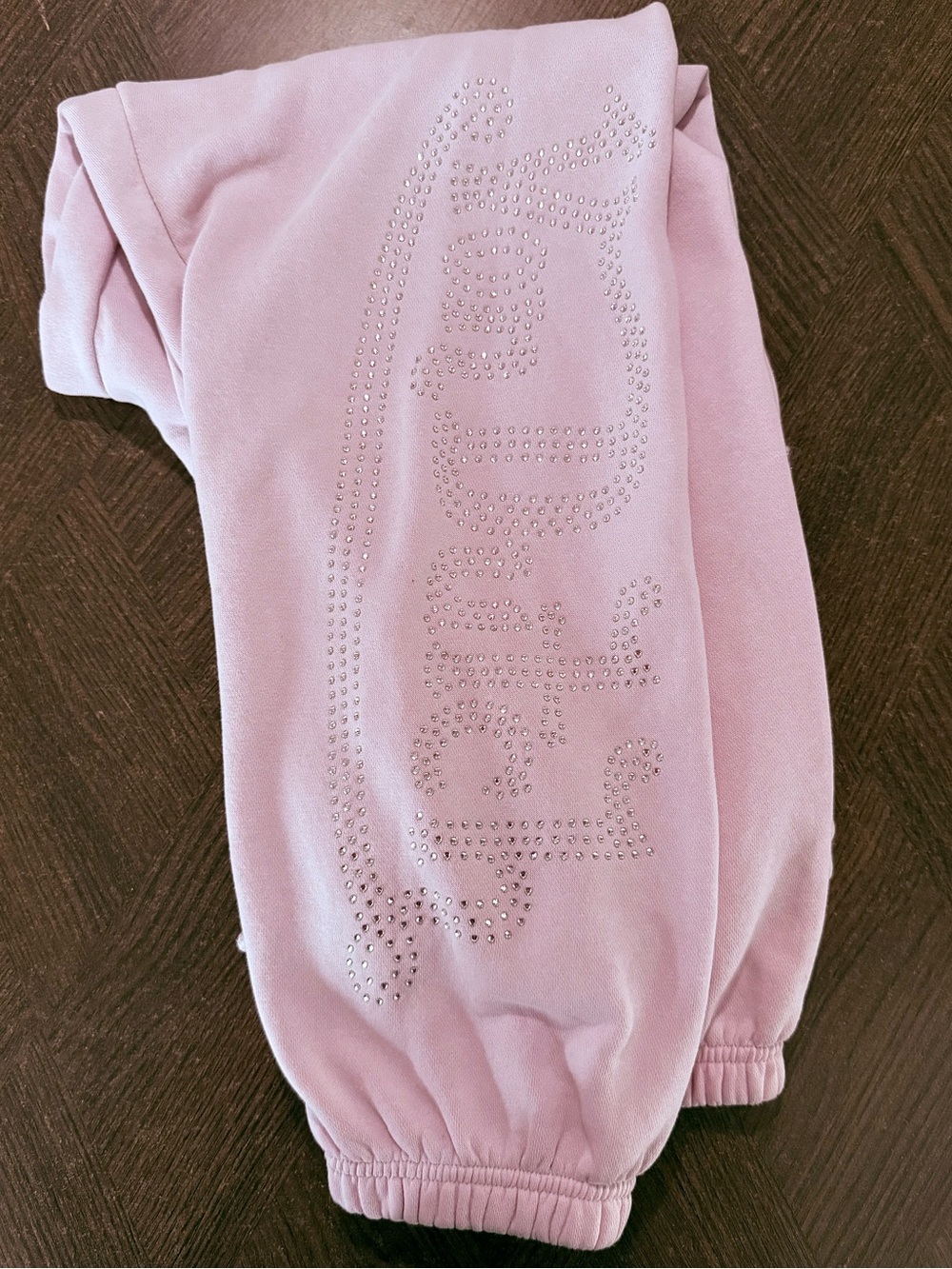 Y2K Von Dutch Crystal-Studded Pink Sweatpants-Women